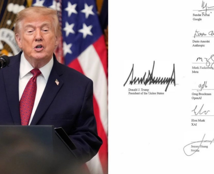 Trump comete error ortográfico en la firma de un decreto