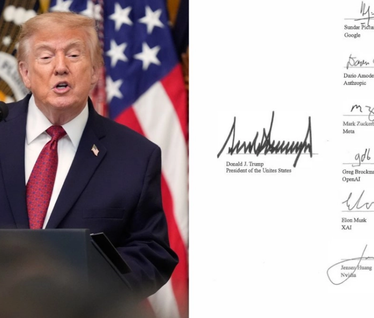 Trump comete error ortográfico en la firma de un decreto