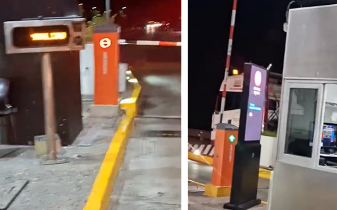 Tráiler se pasa la caseta a toda velocidad en Campeche