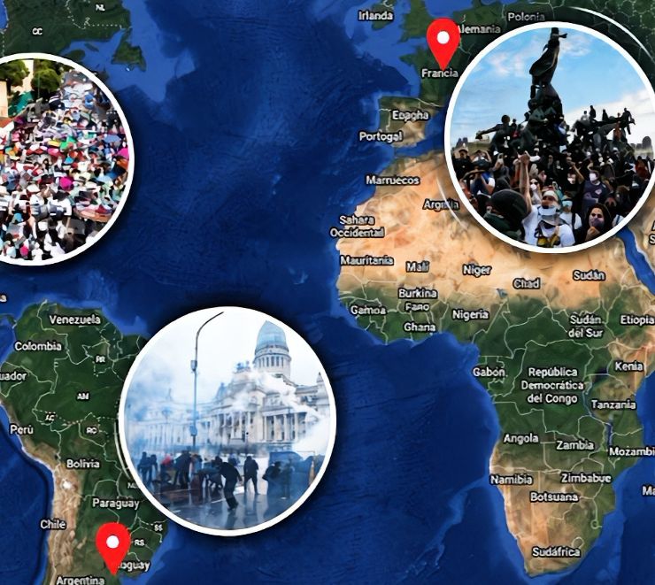 Mapa de las protestas por todo el mundo
