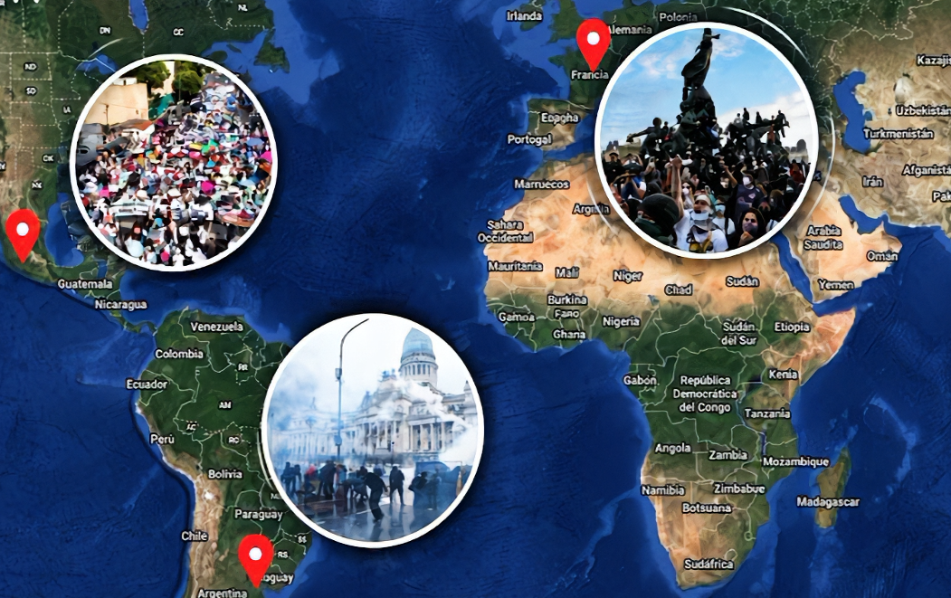 Mapa de las protestas por todo el mundo