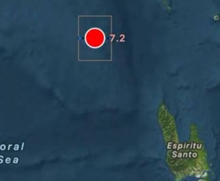 Fuerte terremoto de magnitud 7.2 frente a Vanuatu