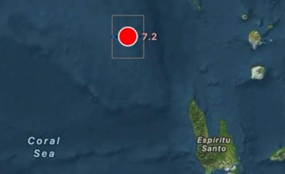 Fuerte terremoto de magnitud 7.2 frente a Vanuatu