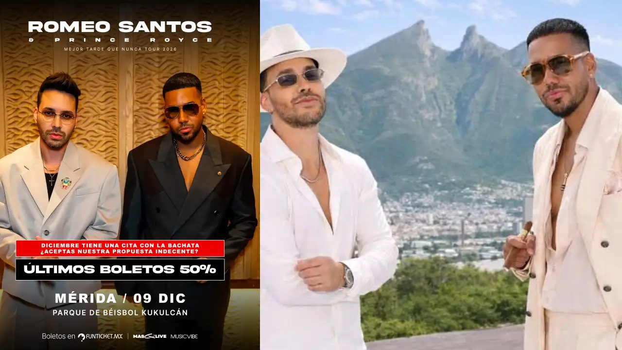 Concierto de Romeo Santos y Prince Royce se reprograma para diciembre de 2026