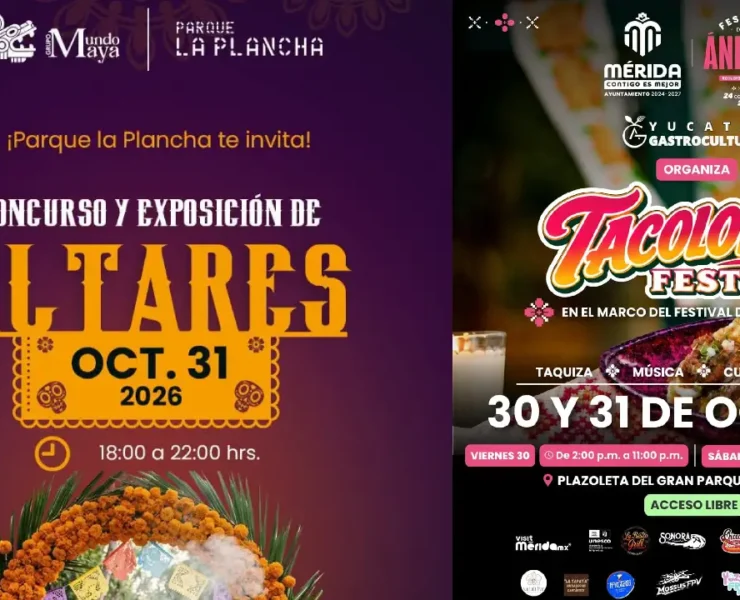 Día de muertos en Mérida altares, Desfile de Catrinas y gastronomía en La Plancha