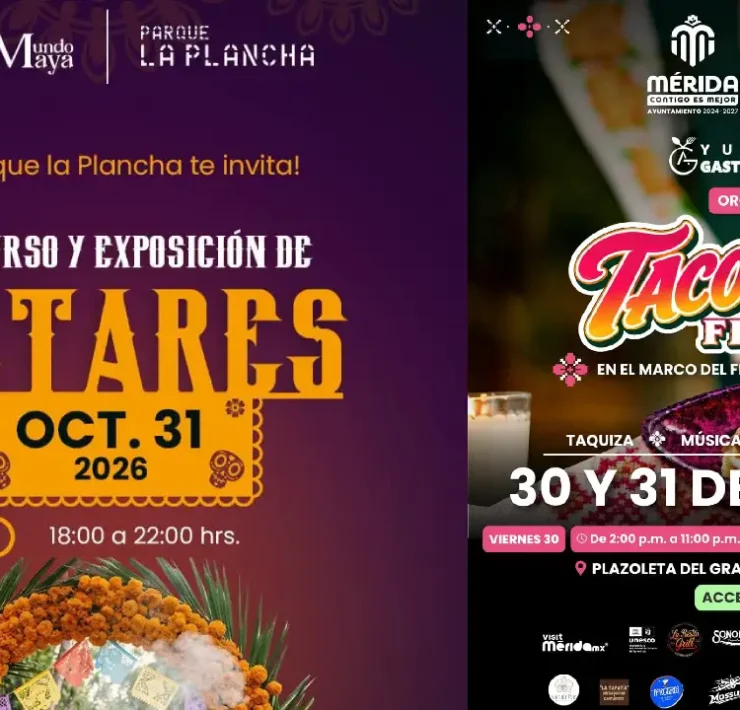 Día de muertos en Mérida altares, Desfile de Catrinas y gastronomía en La Plancha