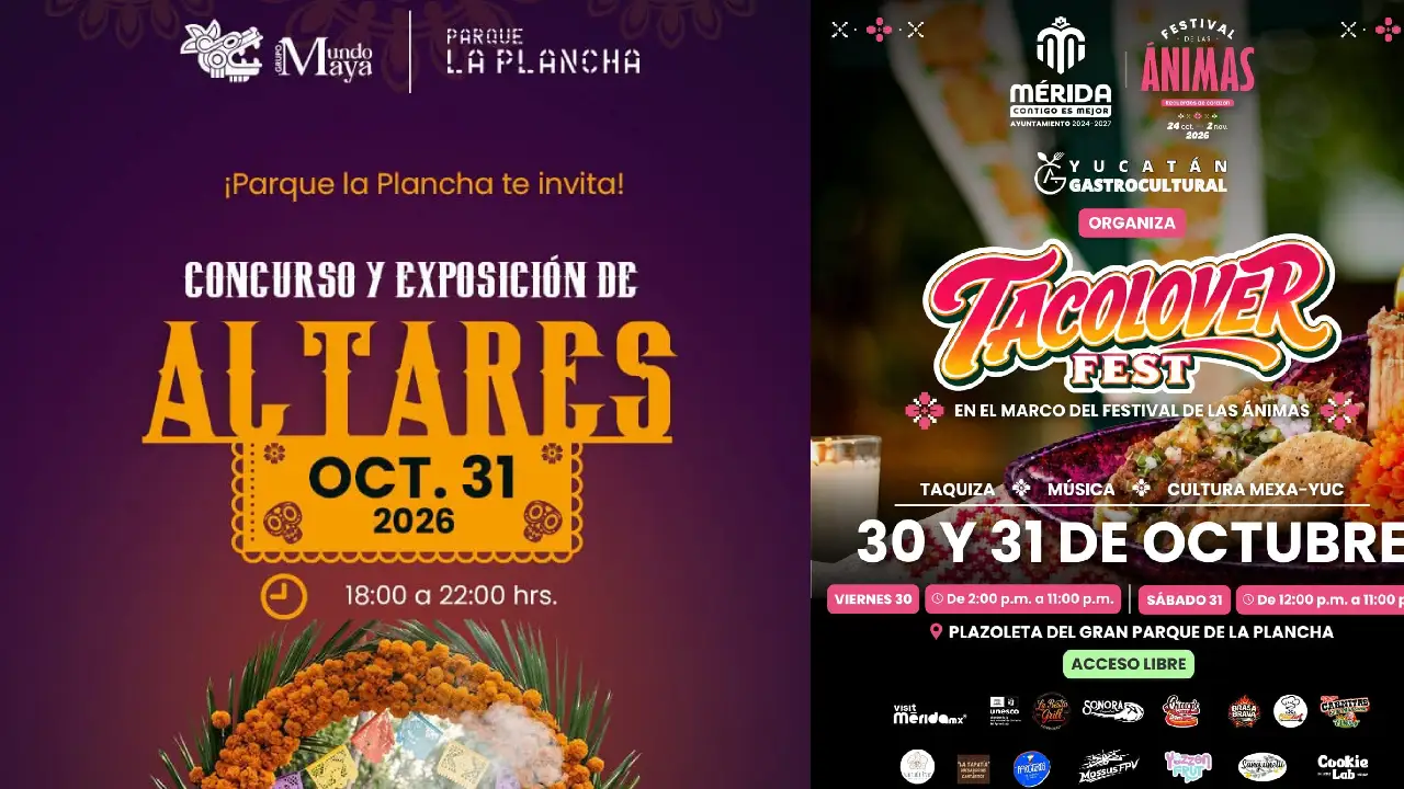 Día de muertos en Mérida altares, Desfile de Catrinas y gastronomía en La Plancha