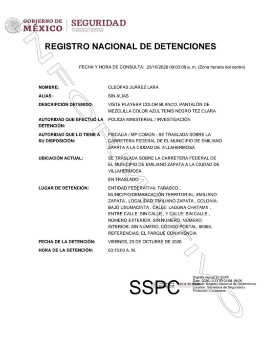 Lo detuvieron durante la madrugada