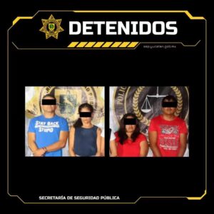 Detenidos tras ser identificados como presuntos involucrados en los hechos violentos registrados en Montes de Amé, al norte de Mérida.