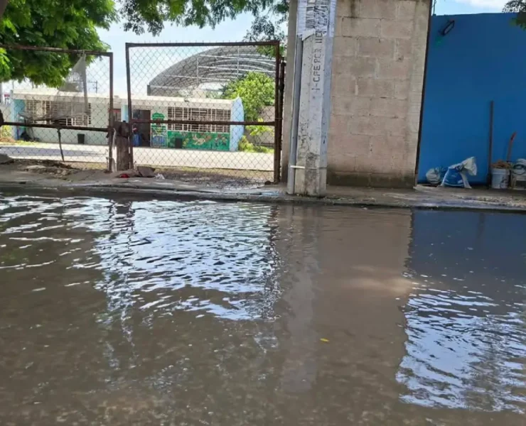 Peligro latente en escuela del sur de Mérida estudiantes caminan entre charcos y baches