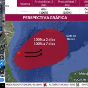 Sistema en el Gofo de México mantiene 100% de probabilidad de desarrollo